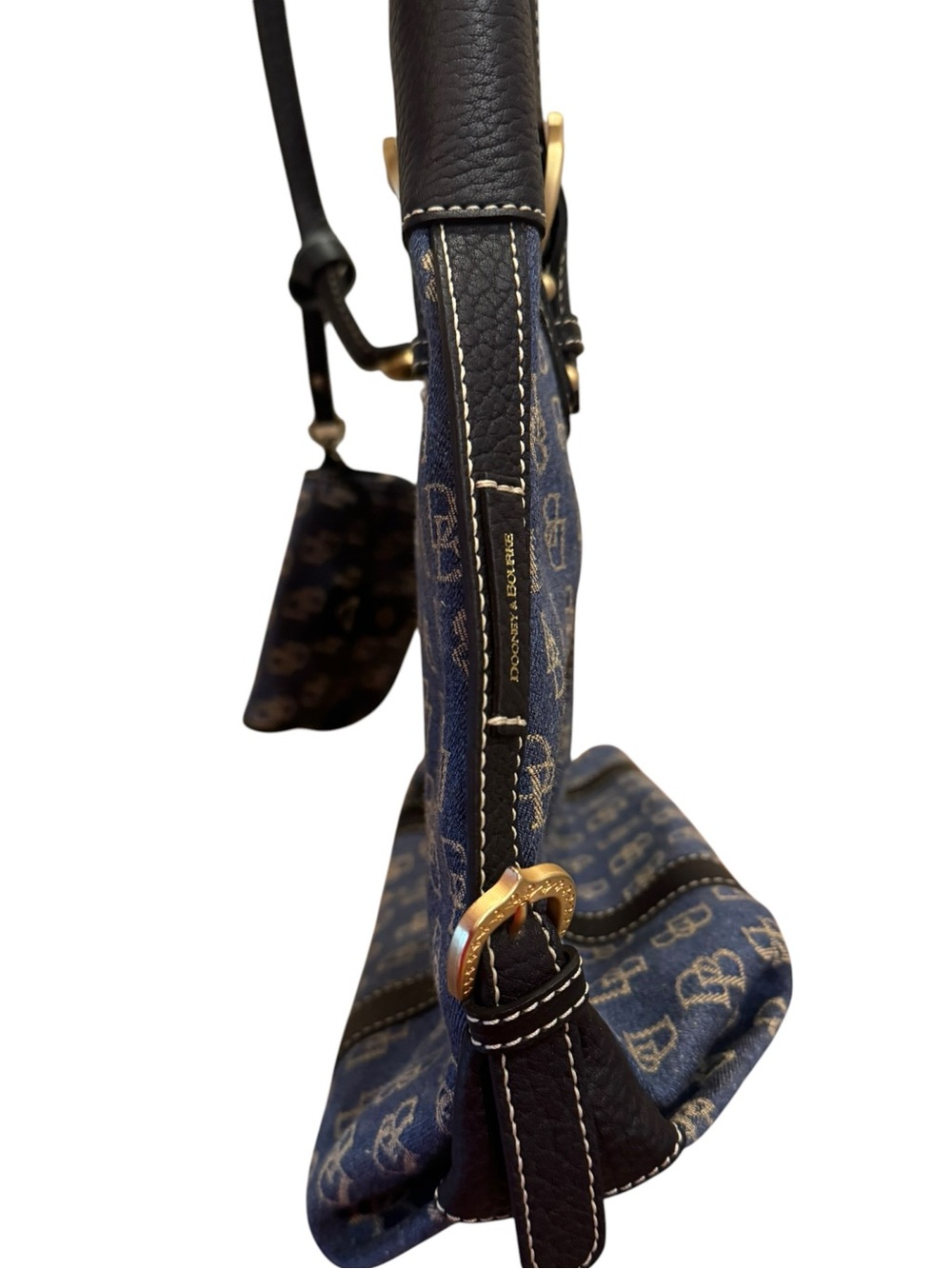 Dooney & Bourke Monogram Denim Tote w/matching wristlet/pouch - LIKE NEW Y2K - Picture 6 of 15